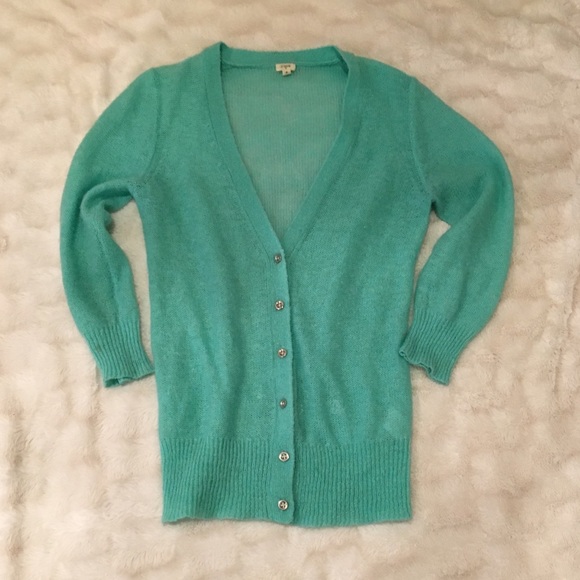 J. Crew Tops - J. Crew Aqua mohair cardigan